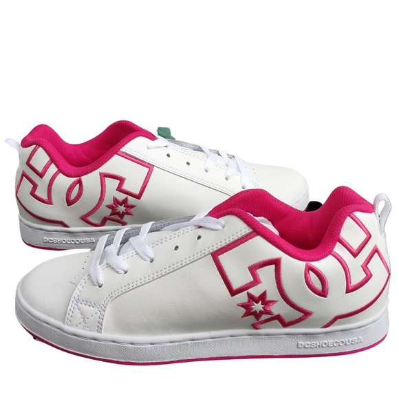 DC Shoes - DC SHOE CO Court Graffik Crazy Pink White Sneakers TENNIS SHOES 9 FREE SHIPPING